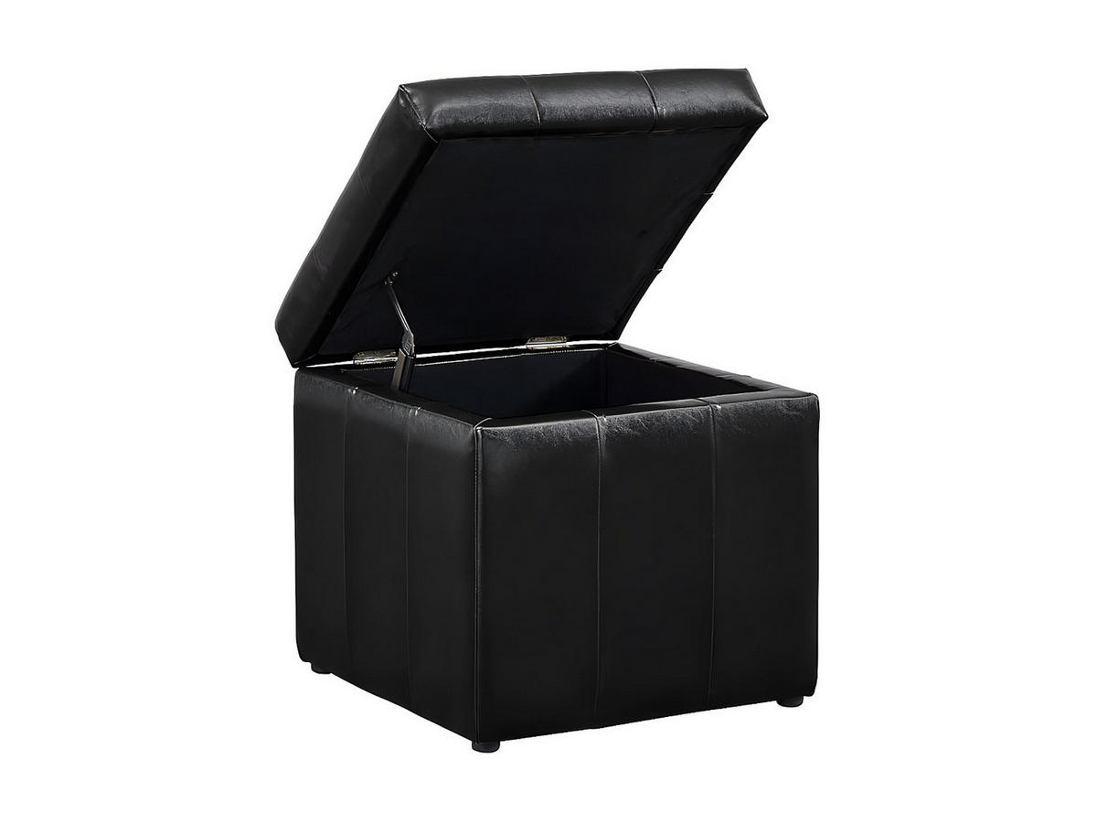 SITZHOCKER - -Sitzer - Kunstleder - Schwarz - SERAFINO - Schwarz, Leder (49/48/49cm) - Vente-Unique