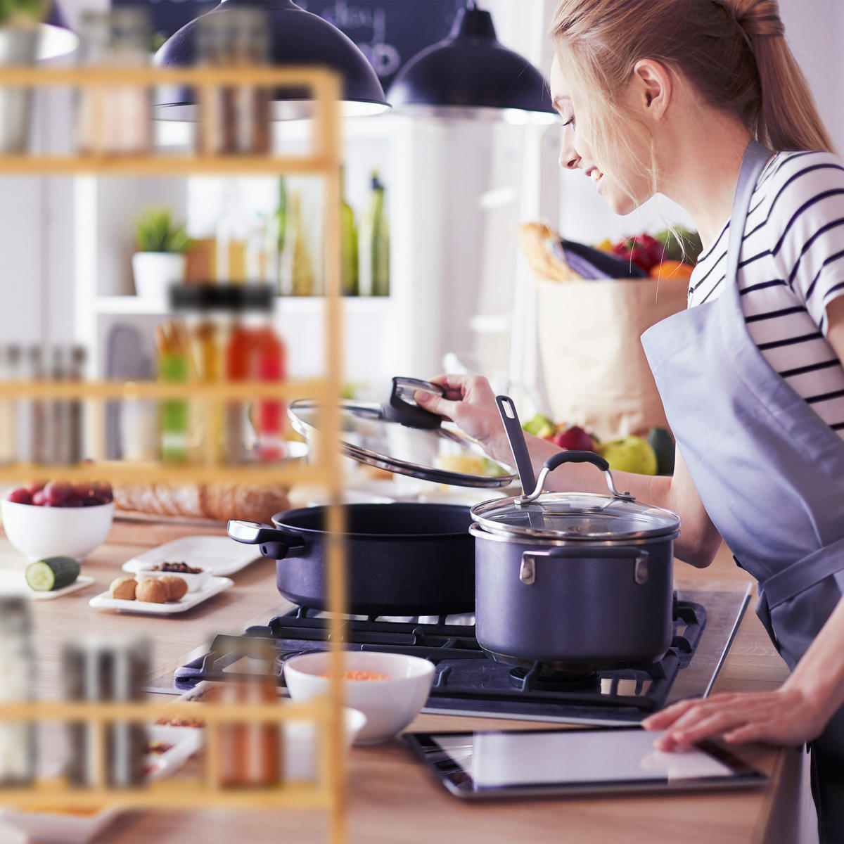 GEWÜRZREGAL - Hellbraun, Holz (43/68/24cm) - Relaxdays