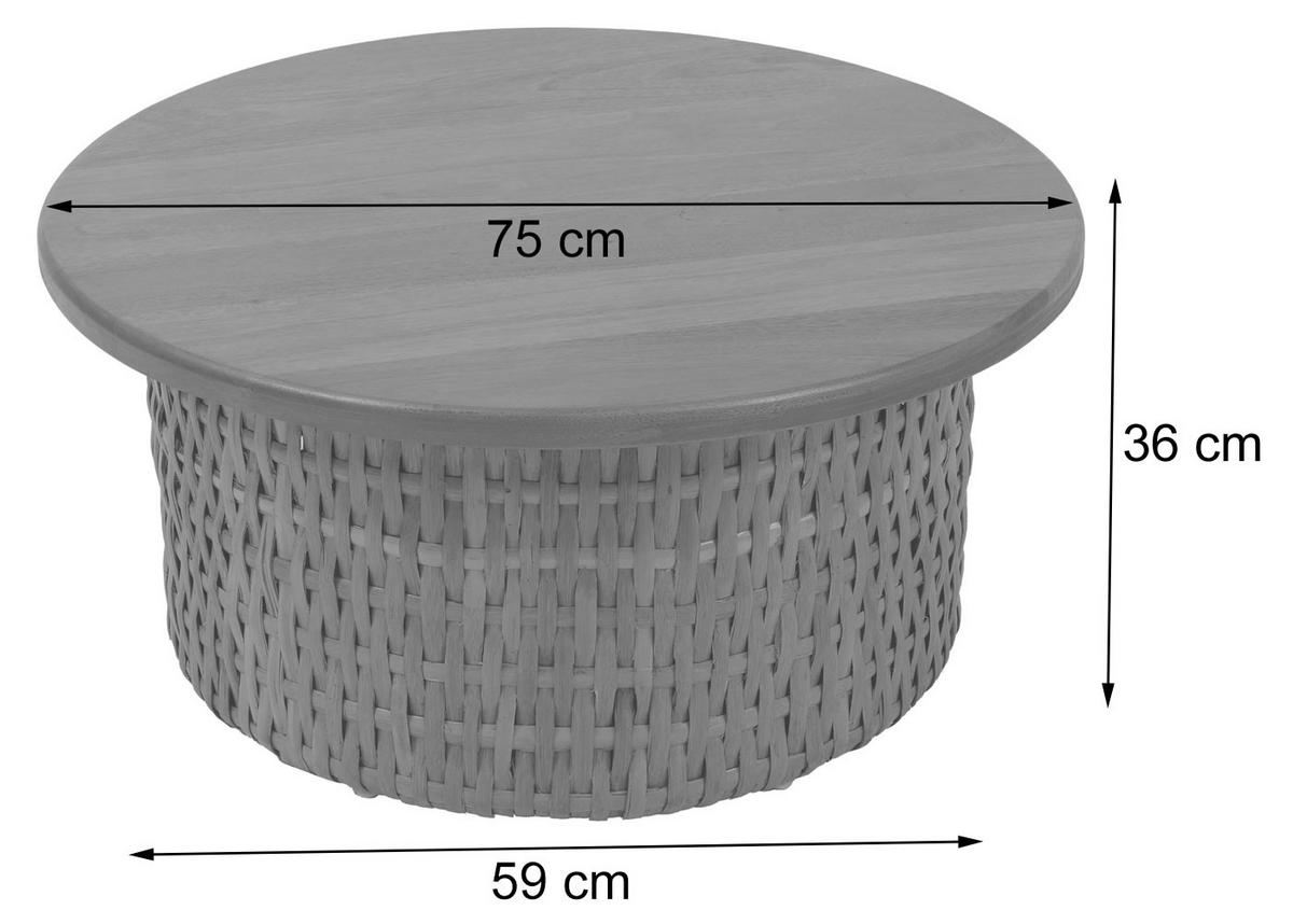 OKROGLA MIZA ZA DNEVNO SOBO Rjava - rjava, les (75/75/36cm) - MCW