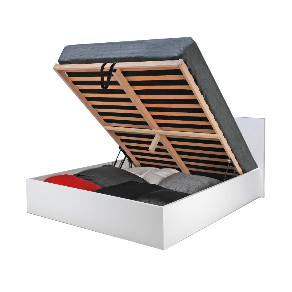 BETTKASTEN MADRID mit Lattenrost/ Bett 180x200 - Weiß - Weiß, Holzwerkstoff (180/200cm) - Weber Industries