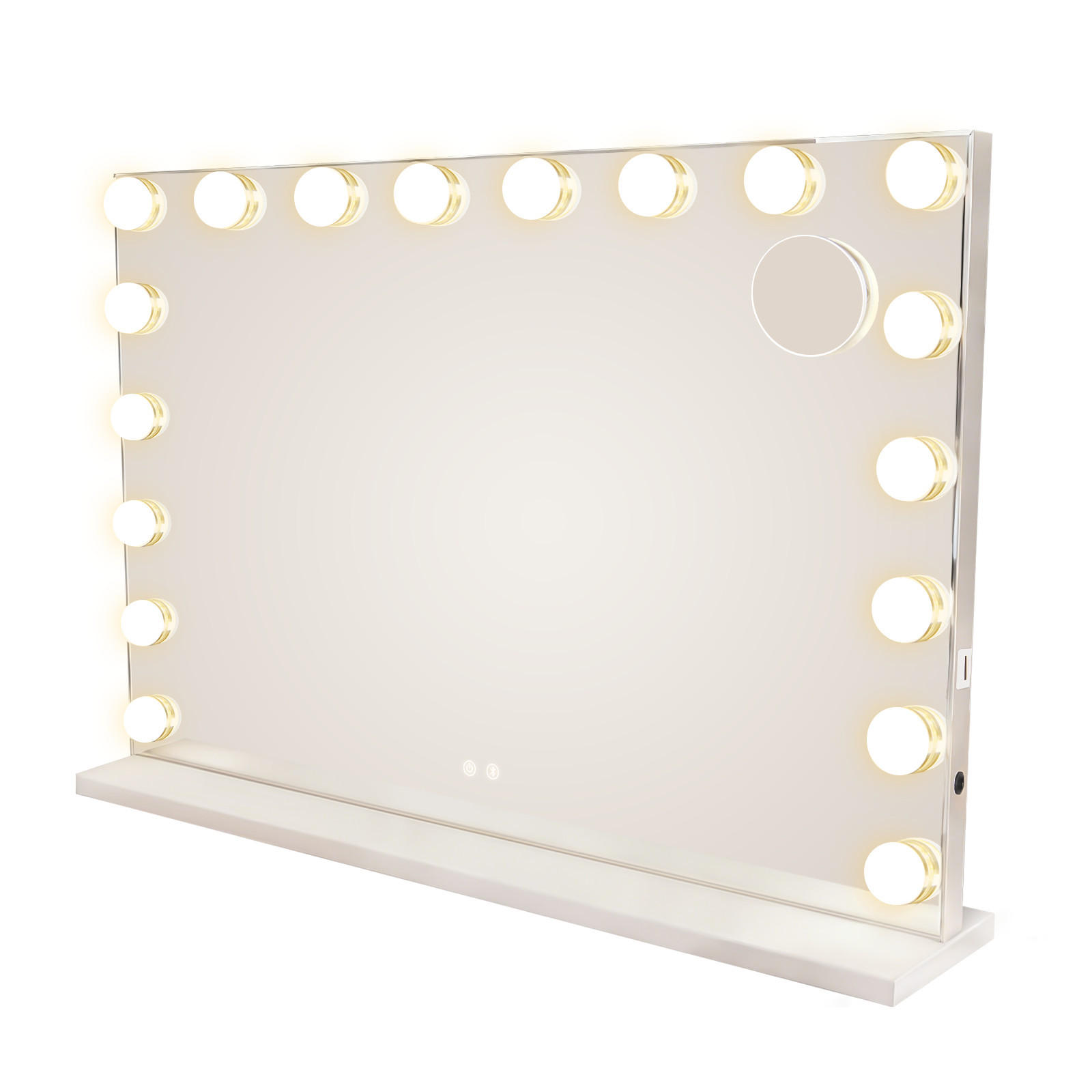 SCHMINKSPIEGEL Yveth 80/14/60 cm - Weiß, Glas/Metall (14/60/80cm) - ZMH