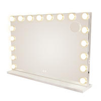 SCHMINKSPIEGEL Yveth 80/14/60 cm - Weiß, Glas/Metall (14/60/80cm) - ZMH