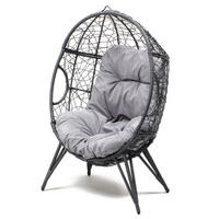 GARTENMUSCHEL Gestell aus Kunstharz Grau Rattanoptik - Grau, Kunststoff (82/155/95cm) - Concept Usine