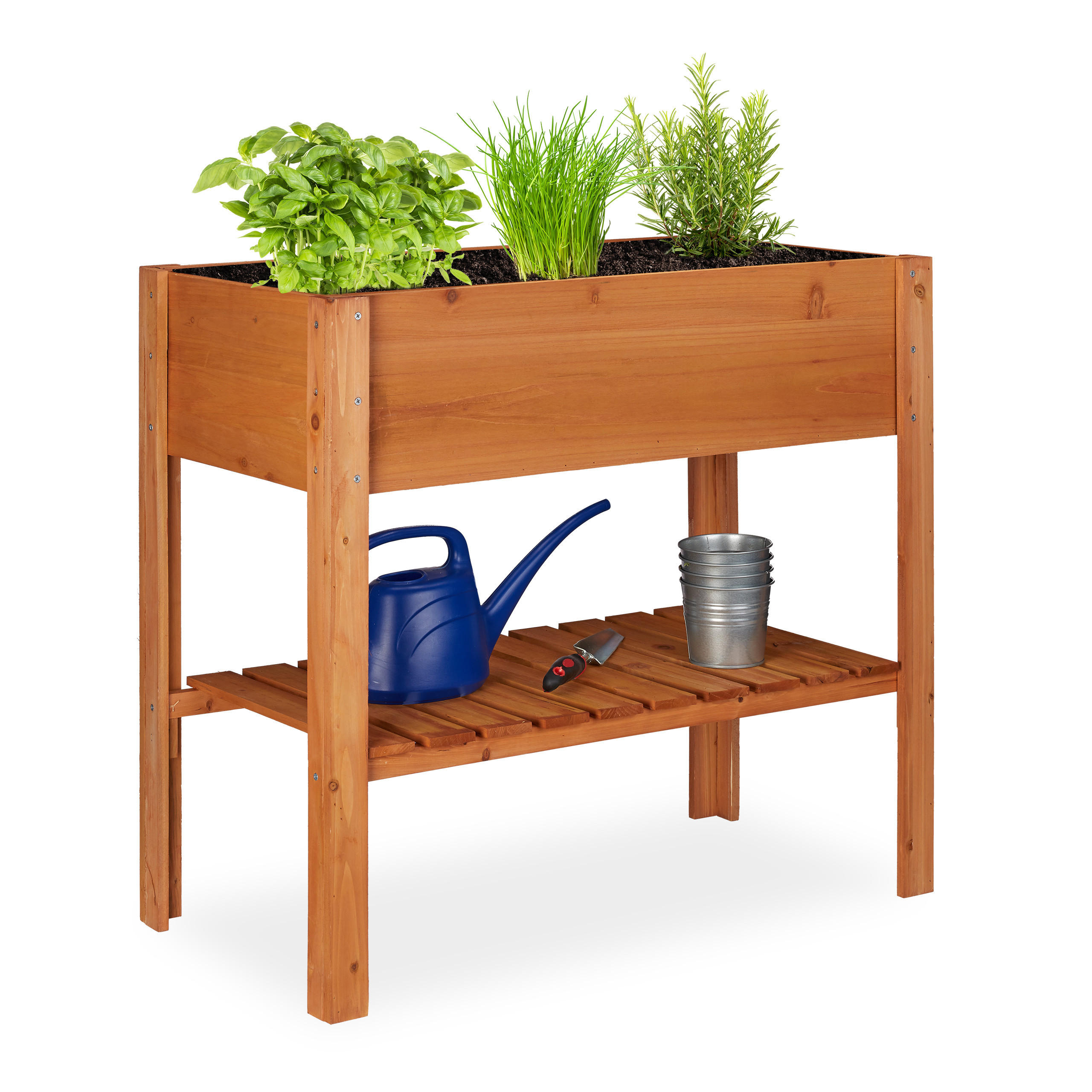 HOCHBEET - Hellbraun, Holz (88/80/43.5cm) - Relaxdays
