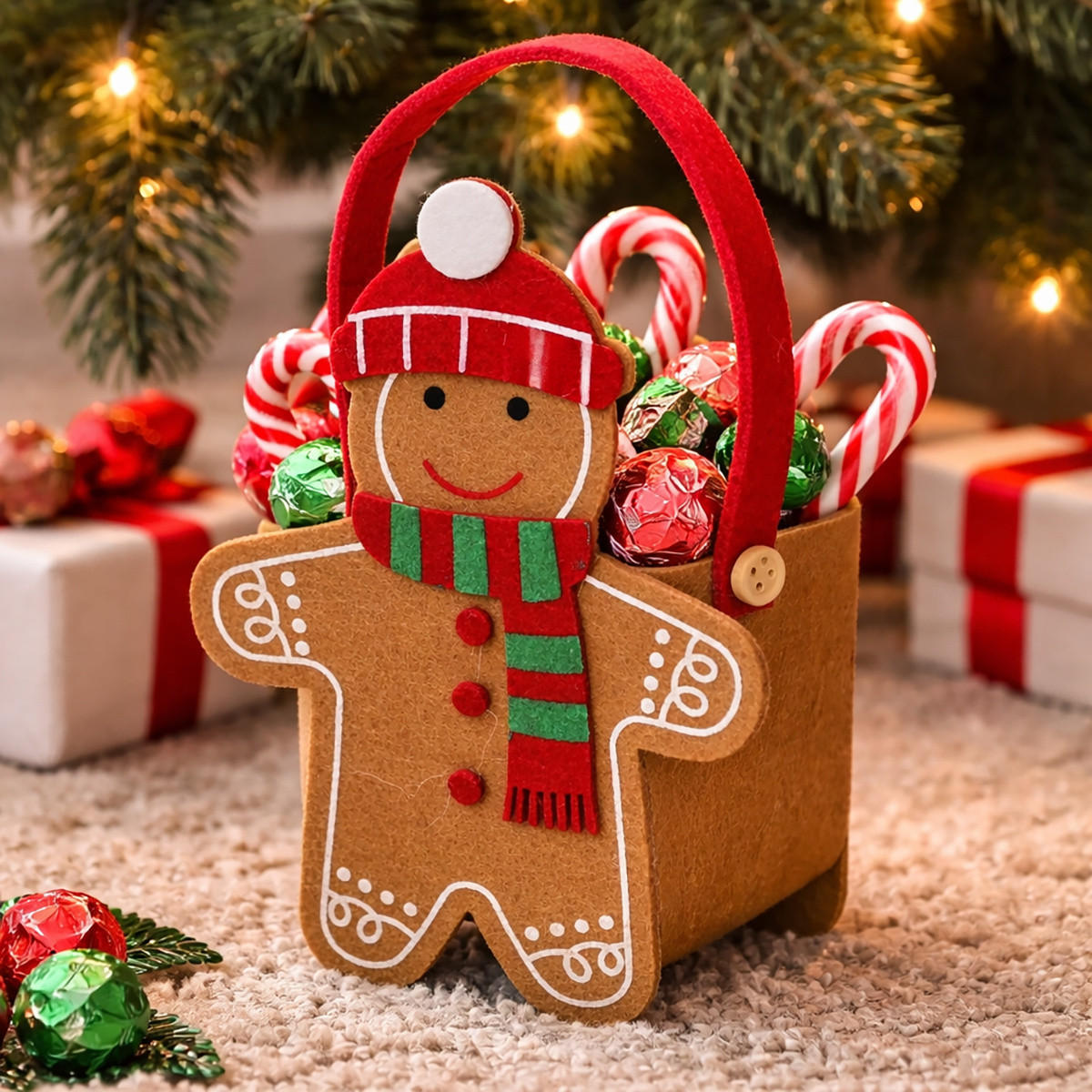 FILZTASCHE für Weihnachten 6,5/13/15,5 cm - Braun, Textil (13/15.5/6.5cm) - Home Styling Collection