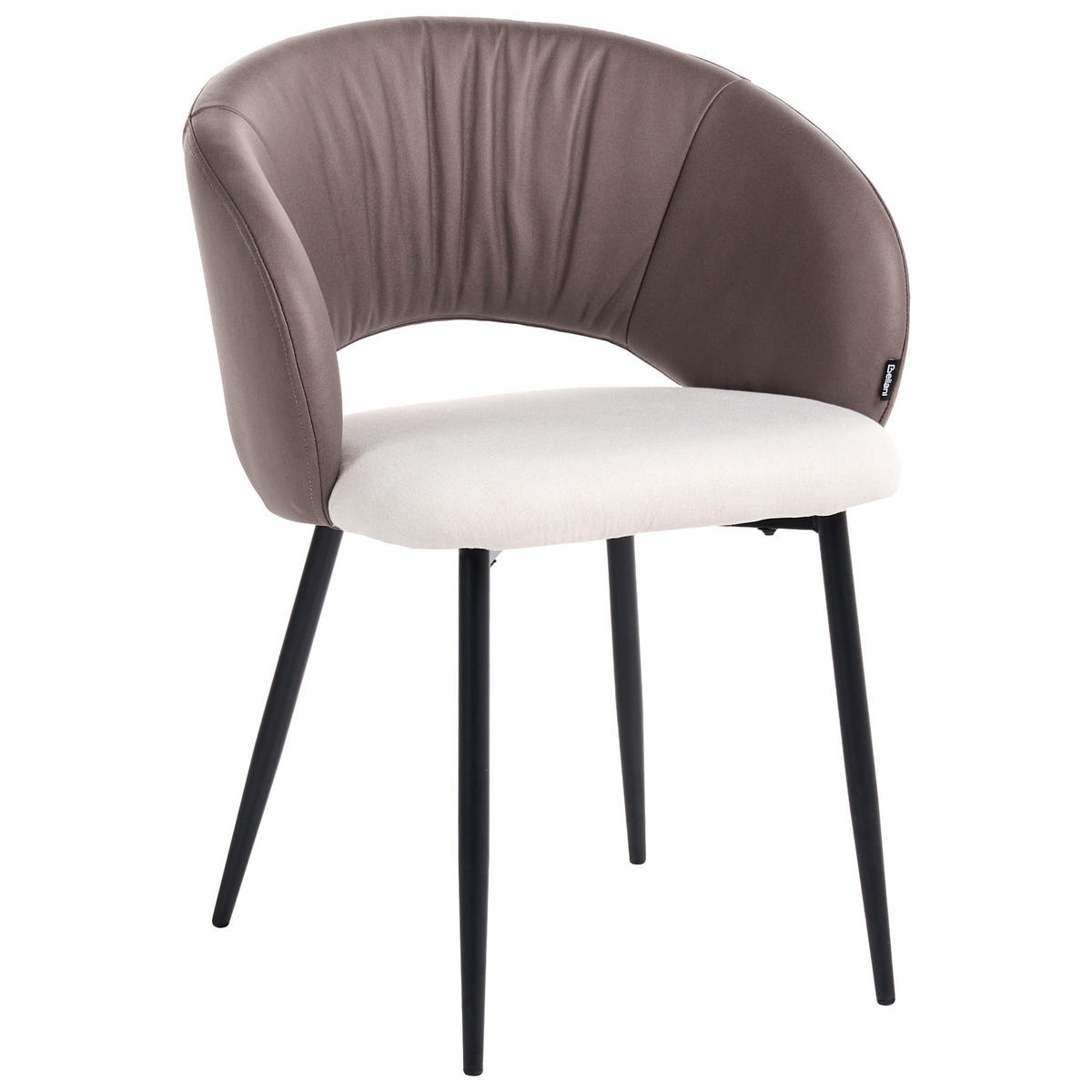 STUHL 2er-Set Stoff Braun/Hellbeige Walla - Beige/Schwarz, Textil (58/77/56cm) - Beliani