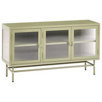 SIDEBOARD se skleněnými dveřmi Kov 115 cm Zelený Devon - zelená barva, kov (115/64/35cm) - Beliani