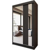 SCHWEBETÜRENSCHRANK Gaja 120/216/61 schwarz mit Spiegel - Schwarz, Holzwerkstoff (120/216/61cm) - Beautysofa