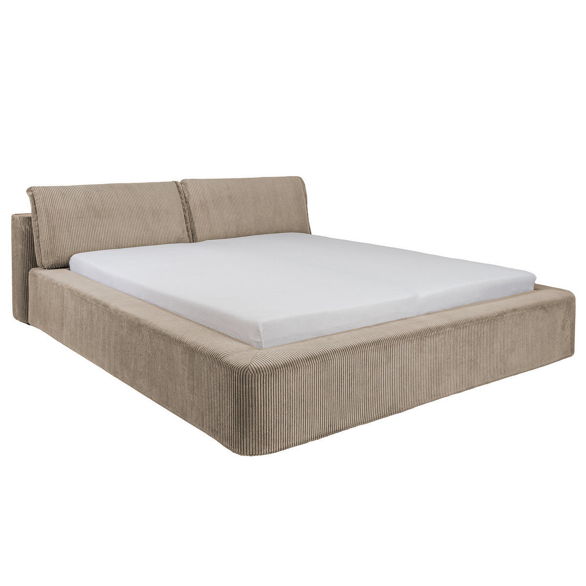 POLSTERBETT - Taupe, Eichenholz/Holz (180/200cm) - home24