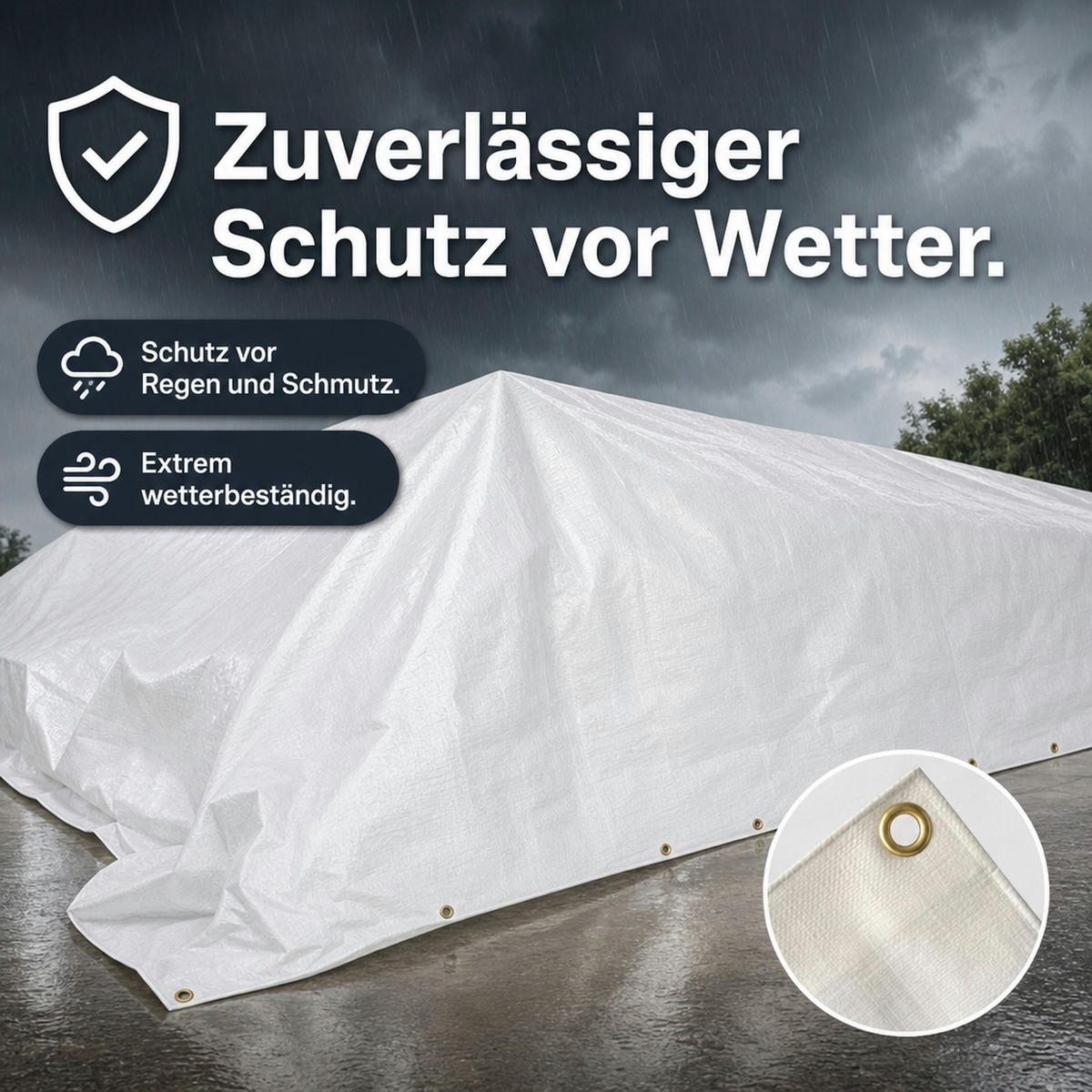 ABDECKPLANE 10x12m - Weiß, Kunststoff (1200/1000/10cm) - BONI-SHOP