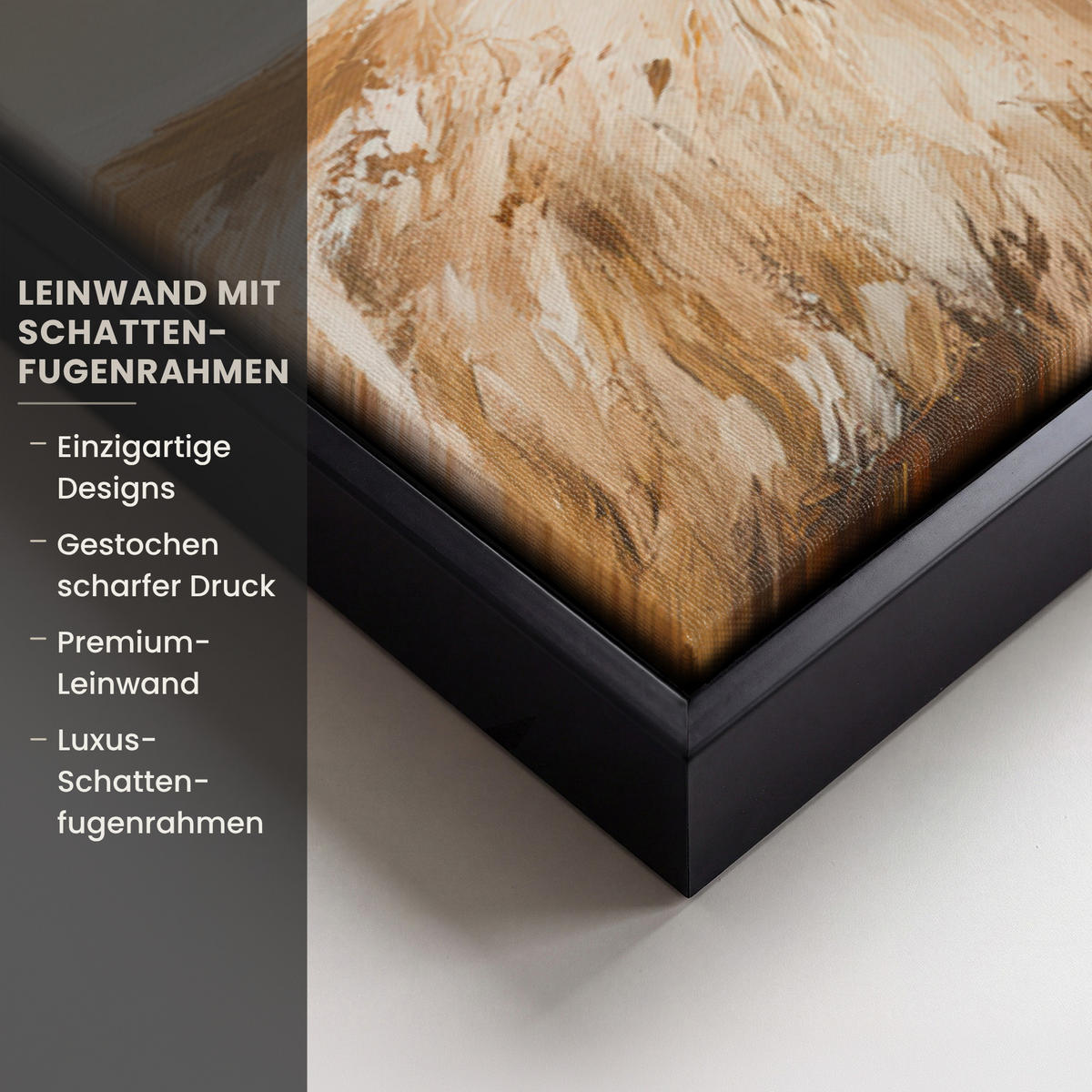 LEINWAND Bilder mit Rahmen - Weihnachtsmann - Rentier - Weihnachten - 100x70 - Rotbraun, Textil (100/70cm) - MuchoWow