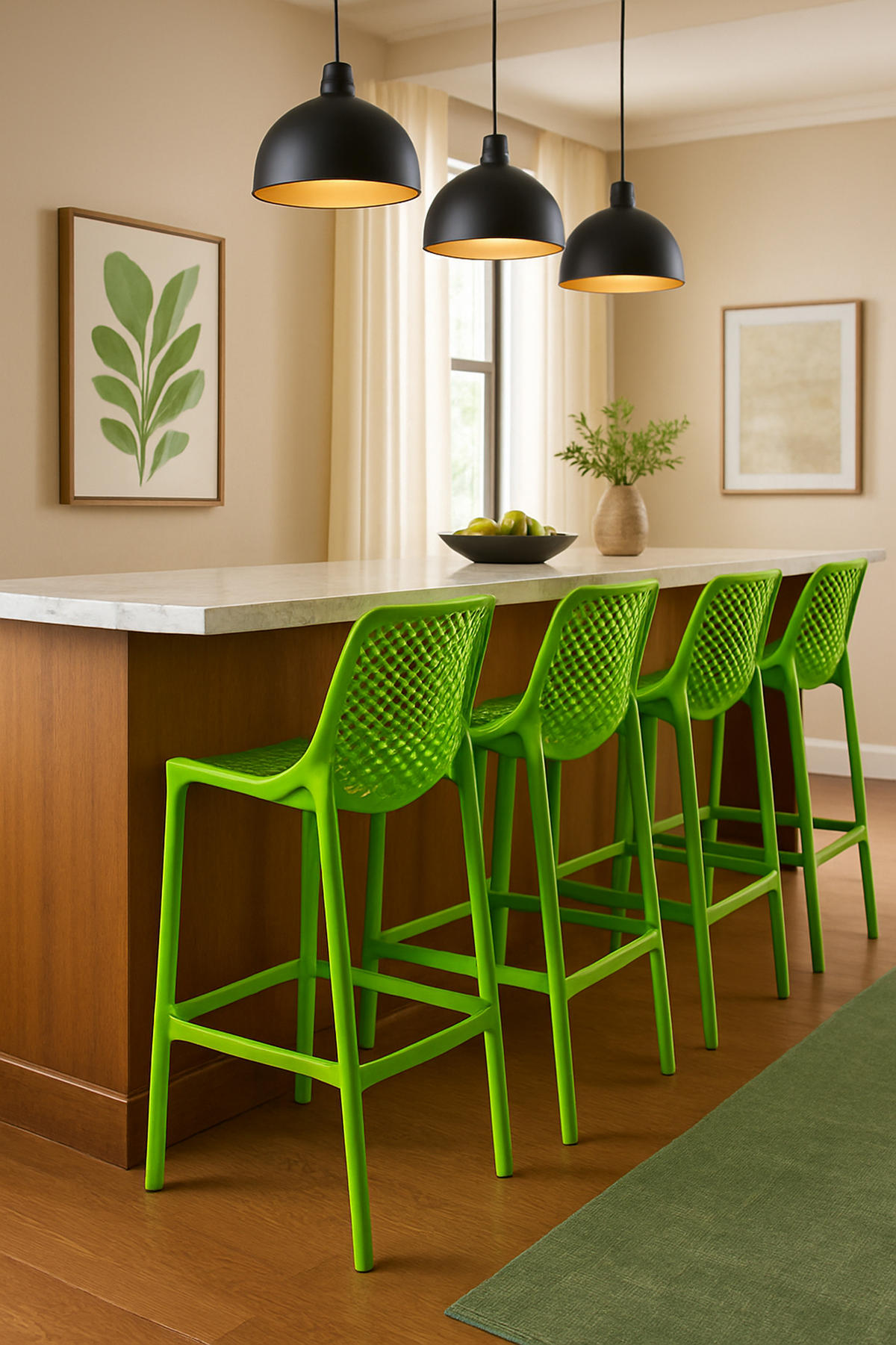 BARHOCKER 2er Set Aero grün - Grün, Kunststoff (45/105/53cm) - TPFLiving