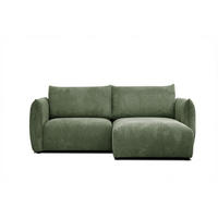 ECKSOFA TAUER 3-Sitzer, olivgrün - Schwarz/Olivgrün, Holzwerkstoff/Kunststoff (206/173cm) - Courtois Laville