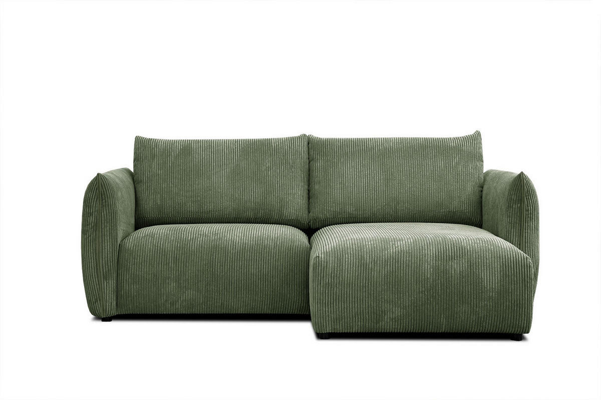 ECKSOFA TAUER 3-Sitzer, olivgrün - Schwarz/Olivgrün, Holzwerkstoff/Kunststoff (206/173cm) - Courtois Laville