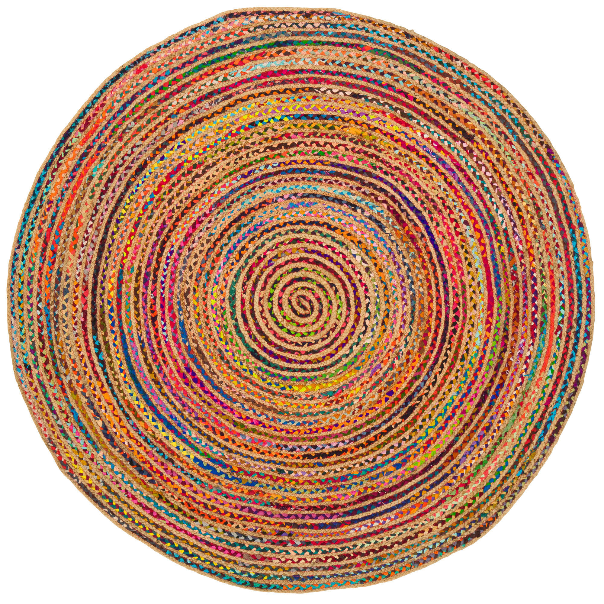 TEPPICH JUTE BAUMWOLLE SALSA - Multicolor, Textil (120/120cm) - Pergamon