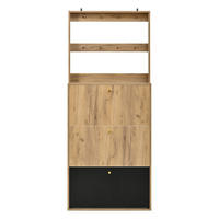 SCHUHSCHRANK Schwarz und Natur 75/24/180 cm - Schwarz, Holzwerkstoff (75/180/24cm) - PANGIVO