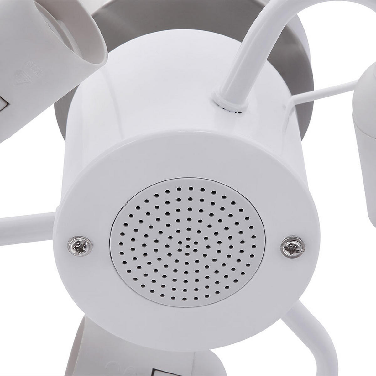 DECKENLEUCHTE Metall Textil Weiß Bluetooth Lautsprecher - Weiß, Textil (40/40/17.5cm) - Globo Lighting