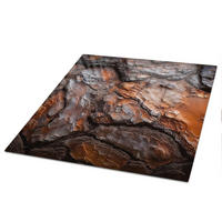 TISCHPLATTE 50x50 cm – Baumrinde - Orange, Glas (50/50/0.4cm) - Wallfluent