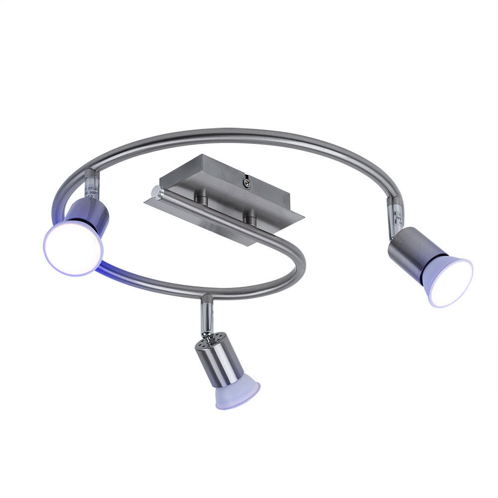 LED DECKENLEUCHTE VELA OPTIMA Silber gebürstet - Silberfarben, Metall (50/50/17cm)