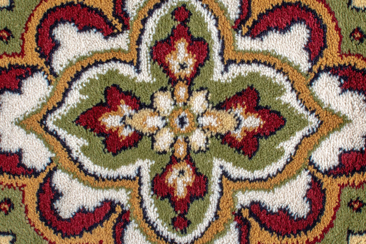 TEPPICH Traditionell-Floral-Design GLAZERT, Grün 133x133 cm - Grün, Textil (133/133cm) - KADIMA DESIGN