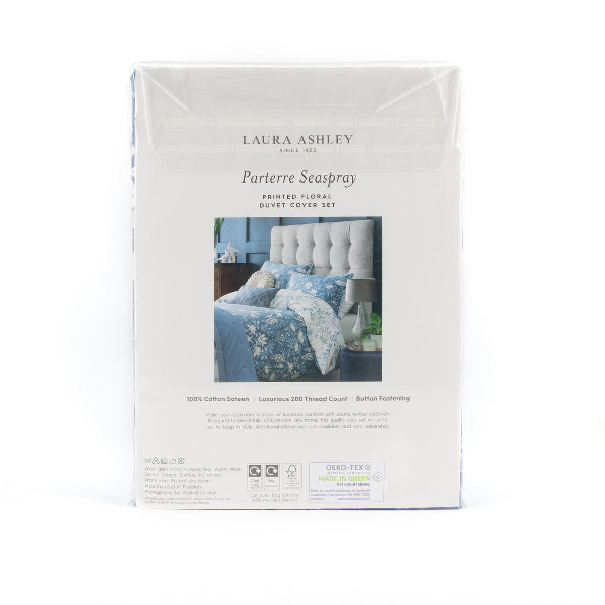 BETTWÄSCHE Parterre 3-Teilig - Blau, Textil (230/220cm) - LAURA ASHLEY