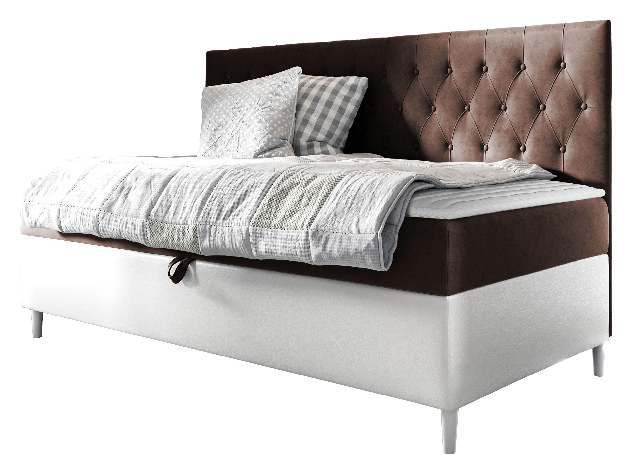 BOXBETT Filip Junior 2 - Weiß/Braun, Holz (100/200cm) - MIRJAN24