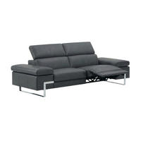 3-SITZER Sofa Opera Echtleder mit 1 x Relaxfunktion Anthrazit - Anthrazit, Leder/Metall (223/75/109cm)