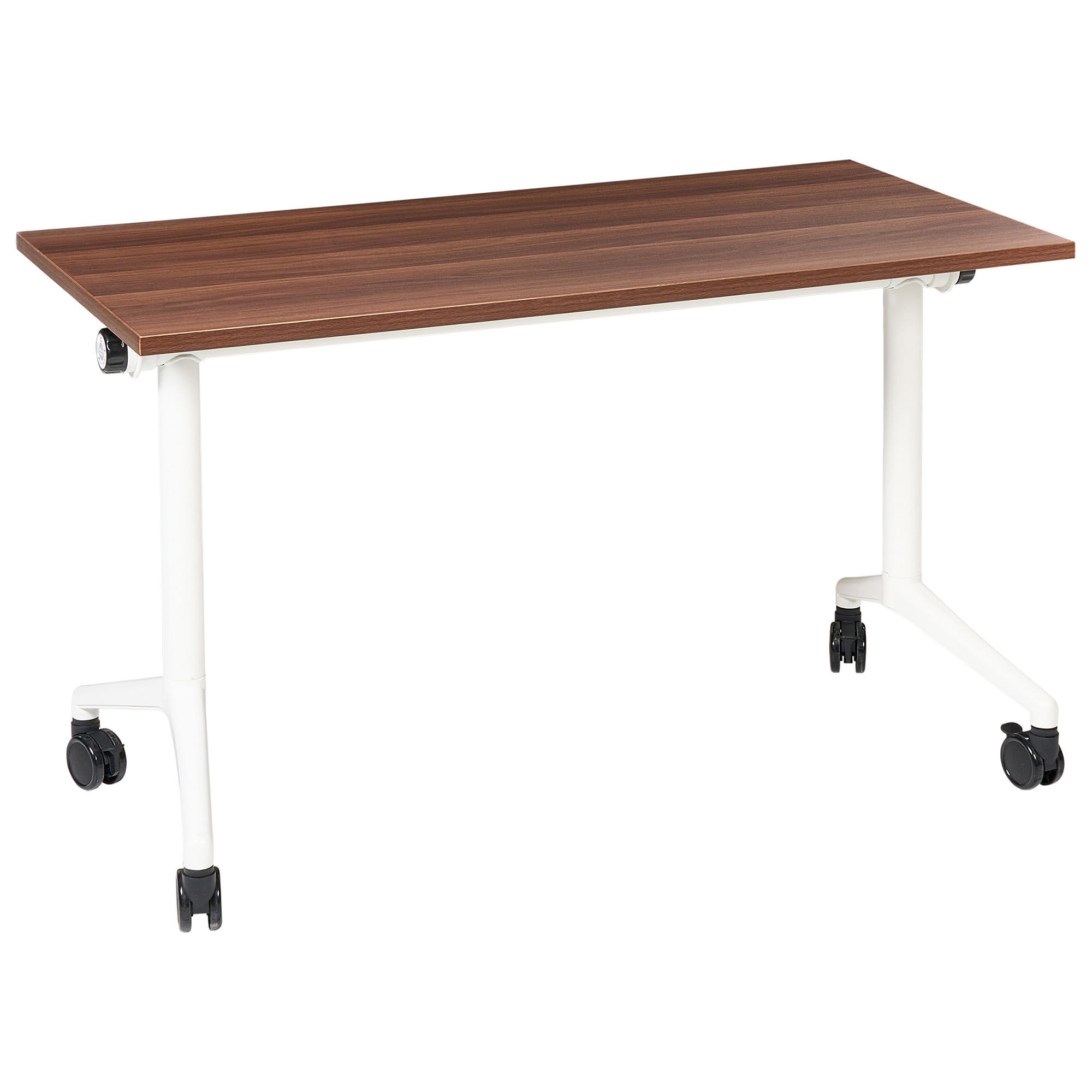 PSACÍ STŮL Skládací Tmavě hnědý 120/60 cm Cavi - bílá/hnědá, kompozitní dřevo (60/120/73cm) - Beliani