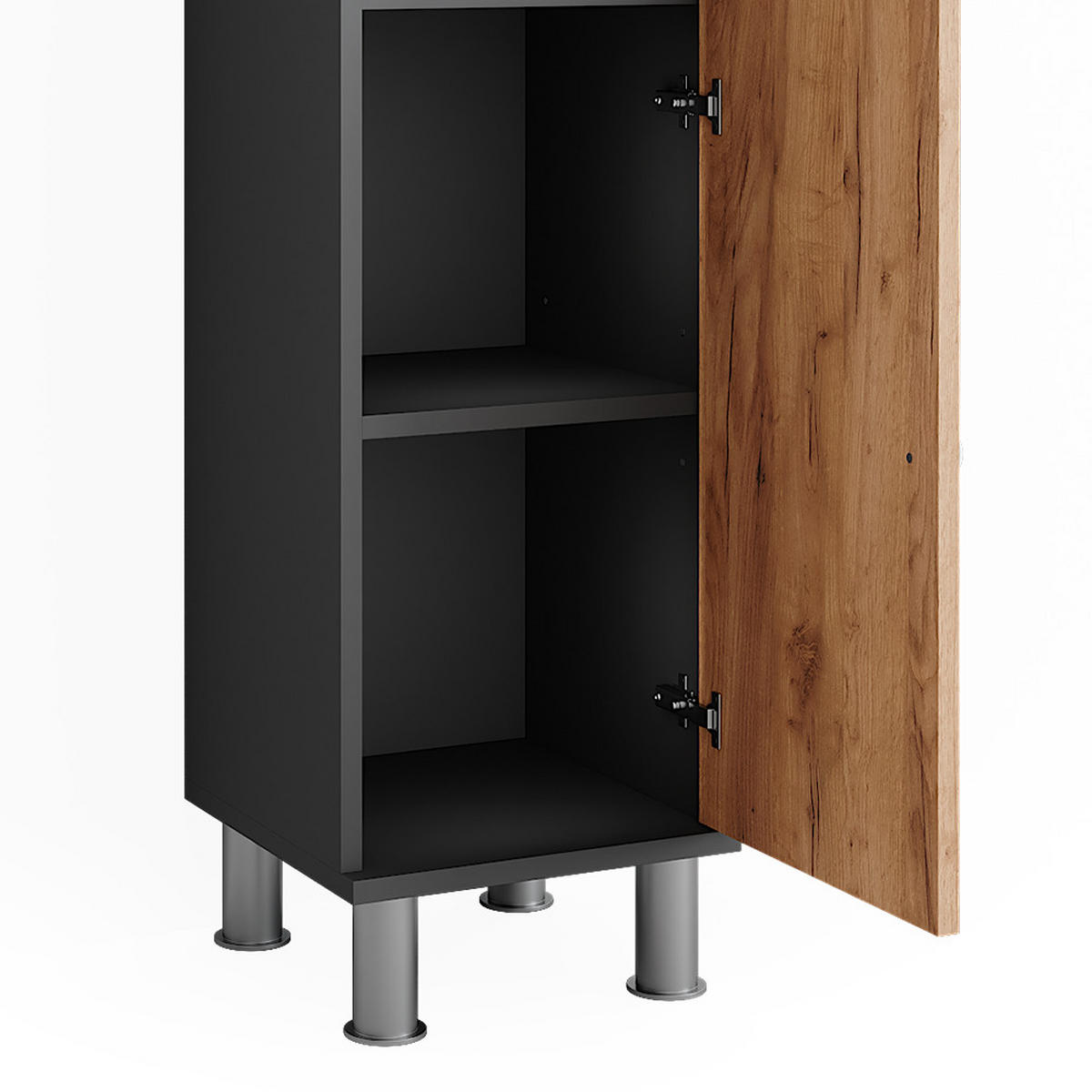 BADMÖBEL-SET Fynn Anthrazit/Goldkraft Eiche 4 Teile - Honigeiche/Anthrazit, Holzwerkstoff (60/54/32cm) - Vicco