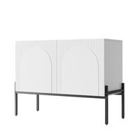 SIDEBOARD DE-37943 mit 2 Türen und Bogen-Design Weiß - Weiß, Holzwerkstoff (100/75/40cm) - ComfortXL