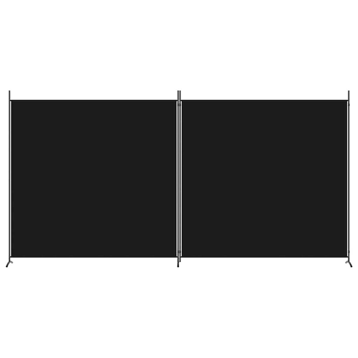 PARAVENT 2-teilig Schwarz 348/180 Cm Stoff - Schwarz, Textil (348/180/0.1cm) - vidaXL