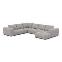 WOHNLANDSCHAFT Casaluna U-Form Hellgrau Strukturstoff - Hellgrau, Kunststoff (338/88/267cm)
