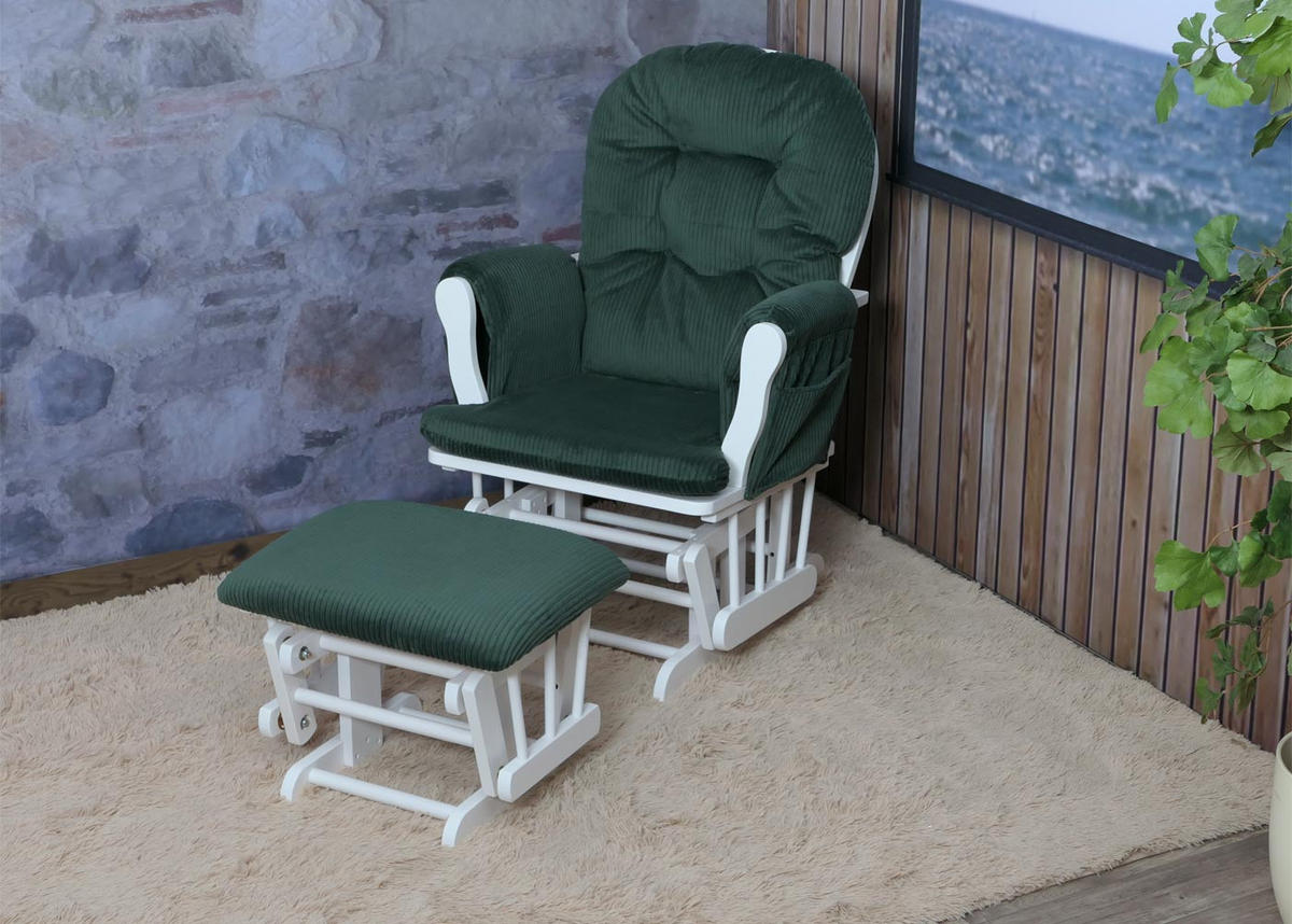 RELAXSESSEL Grün, Weiß - Weiß/Grün, Textil (74/103/71cm) - MCW