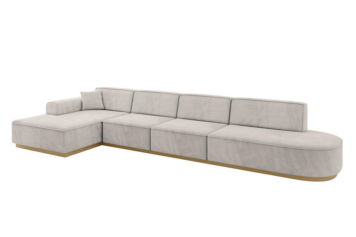 ECKSOFA Ottomane Links IREA-L3-v2 - 413x171x83 cm Hellbraun - Hellbraun, Holzwerkstoff/Textil (413/171cm) - ALTDECOR