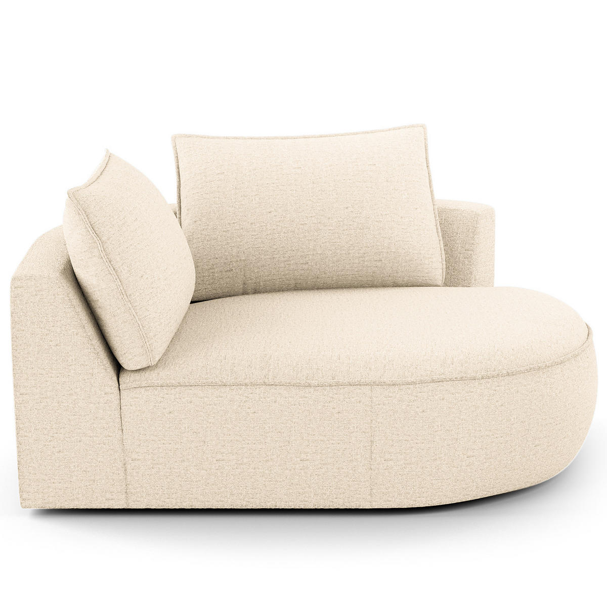 OTTOMANE - modular - Champagner/Schwarz, Kunststoff/Textil (126/82/154cm) - home24