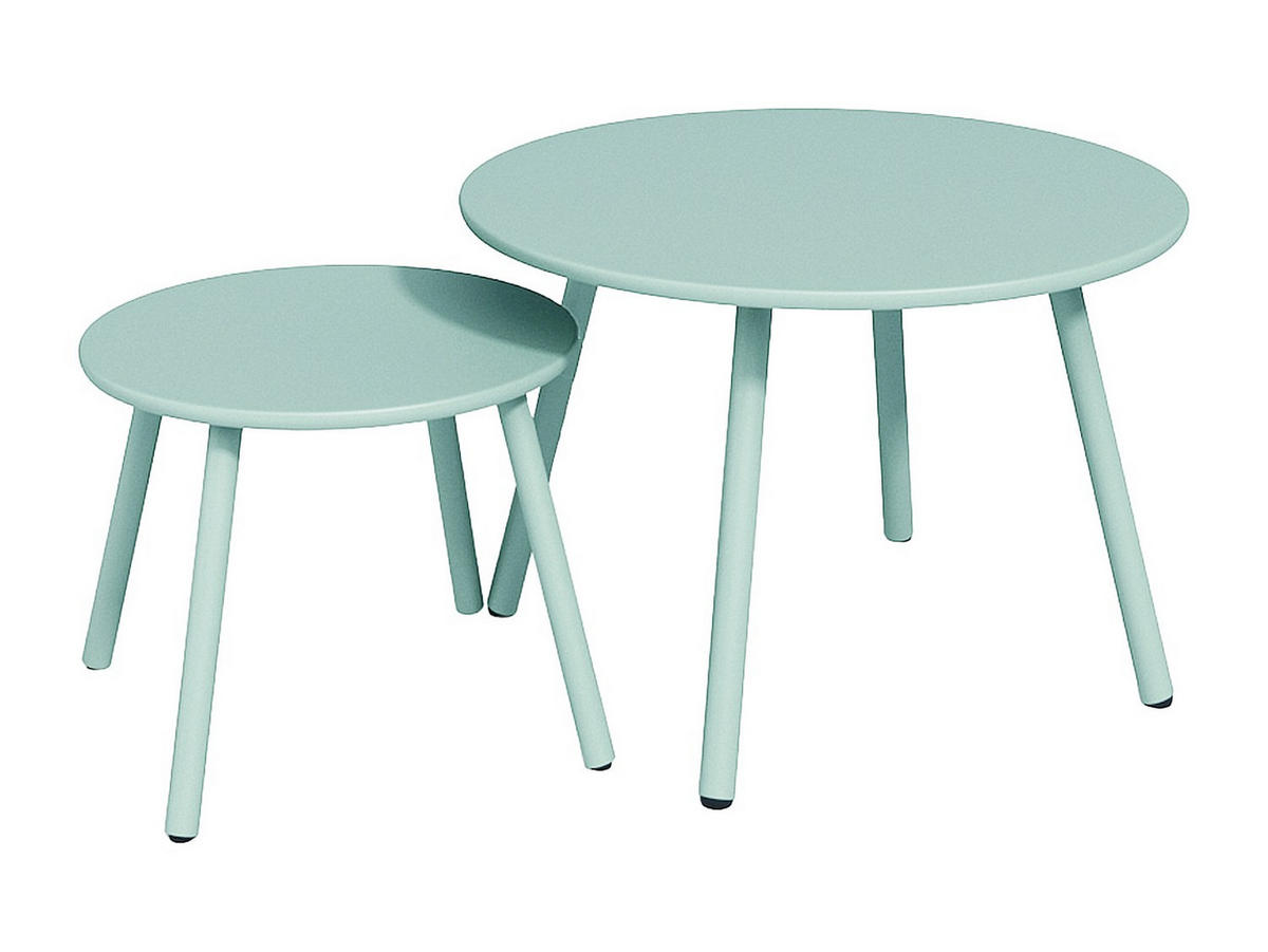 GARTENSITZGRUPPE im Set - 2 Personen-Sitzer - Metall - Mandelgrün - - Grün, Metall - Vente-Unique