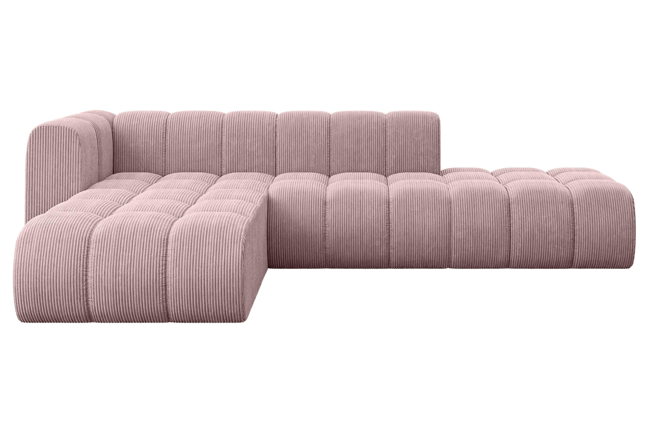 ECKSOFA modulares Sofa Zuvon-L1 - 296x177x70 cm Rosa - Rosa, Holzwerkstoff/Textil (296/177cm) - ALTDECOR