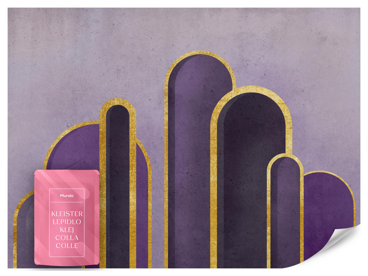 FOTOTAPETE Geometrische Muster Abstraktion Glamour 250x175 - Gelb/Beige, Papier (250/175cm) - Muralo