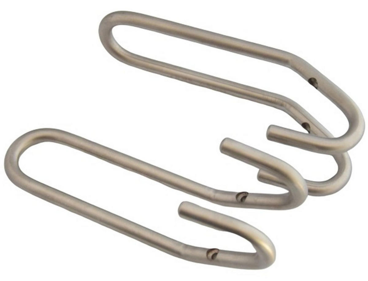 KLEIDERHAKEN Edelstahl massiv Garderobenhaken lang Doppelhaken Wandhaken stabil - Edelstahlfarben, Metall (5.4/19/19cm) - Livingpoint24