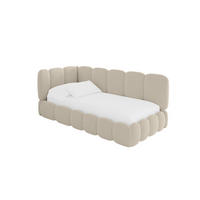 EINZELLBETT Jugendbett mit Bettkasten und Matratze H3/H4, Rechts - AVRY 80x200 Dunkelbeige - Taupe, Holzwerkstoff/Textil (80/200cm) - ALTDECOR