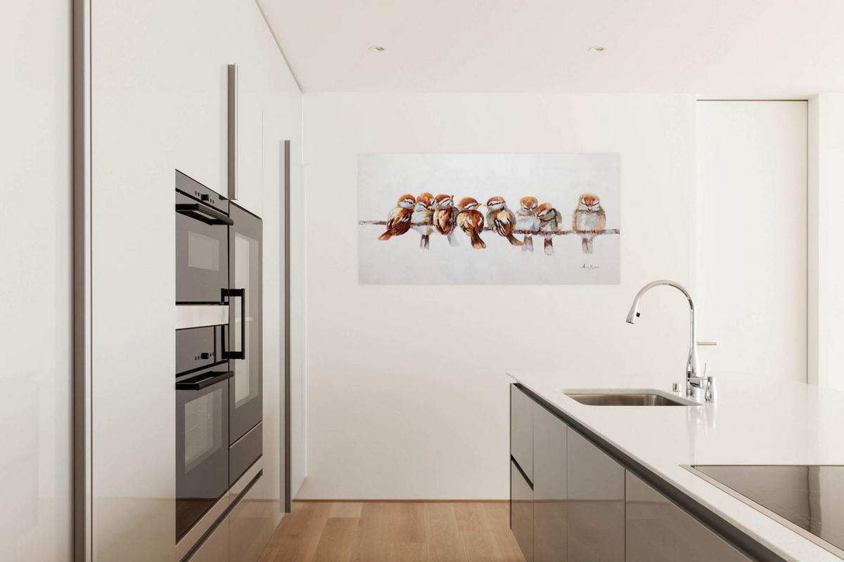 ÖLGEMÄLDE 120/60 cm - Braun/Grau, Holz/Textil (120/60cm) - KUNSTLOFT