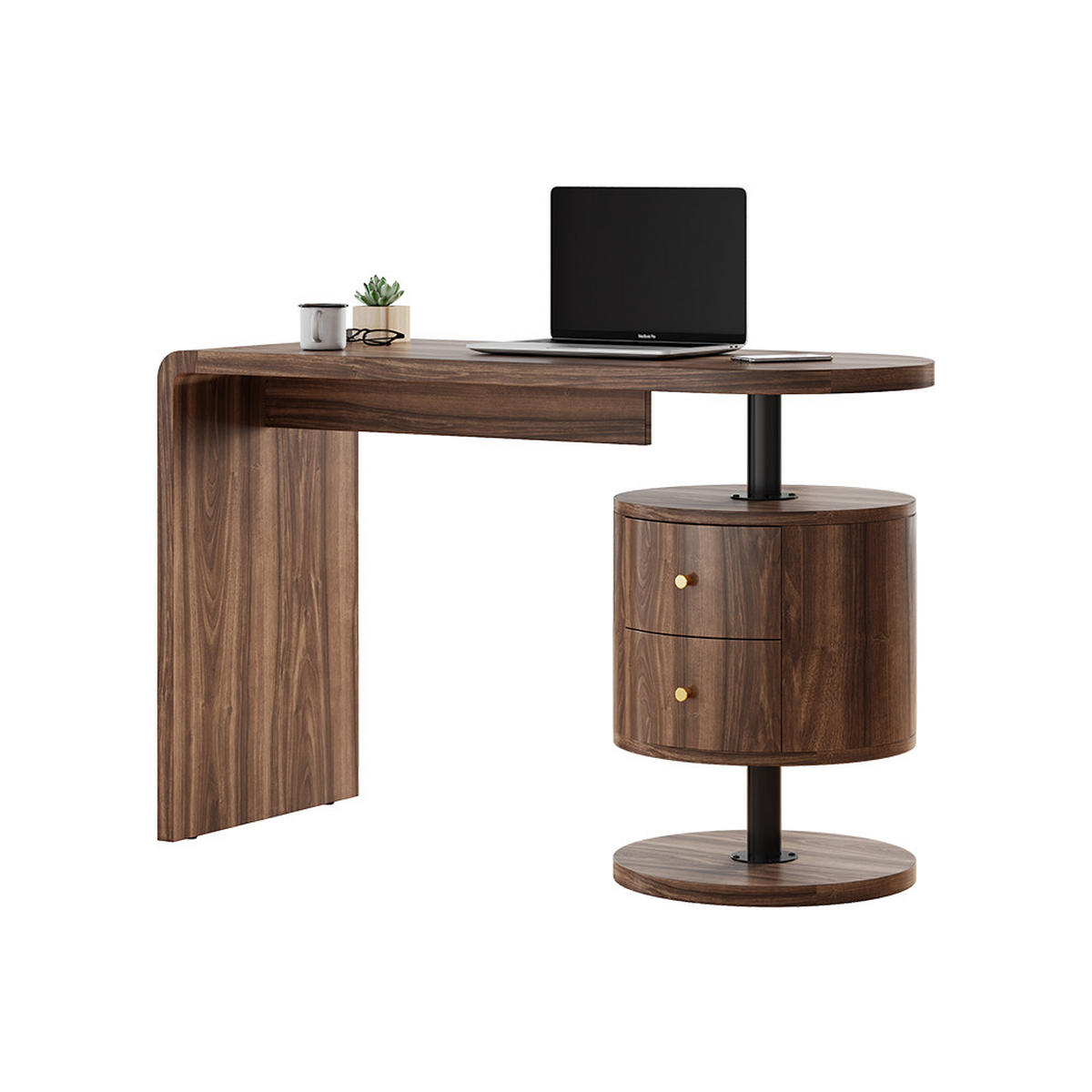 SCHREIBTISCH Lara Eiche rustikal 120 x 50 cm mit 2 Schubladen - Wildeiche, Holzwerkstoff (50/120/76cm) - Vicco