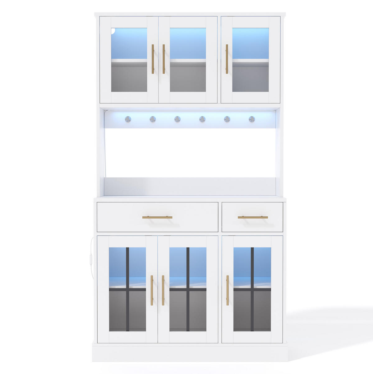 BUFFET 180/100 cm aus MDF mit LED-Lichtleisten Weiß - Weiß, Holzwerkstoff (100/180/40cm) - Modenvie