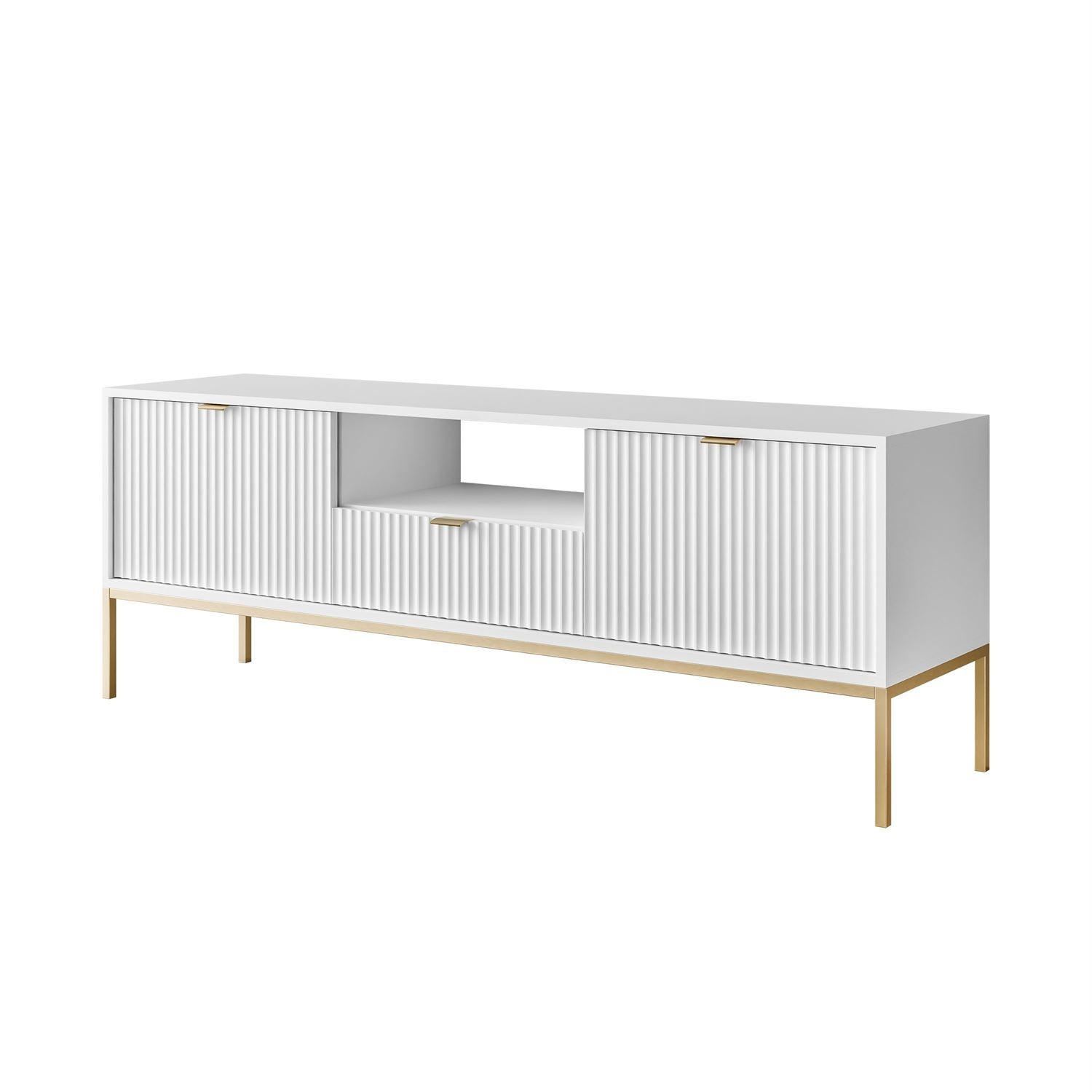 TV-ELEMENT CORTADO GOLD RTV154 WEISS - Weiß, Holzwerkstoff (154/56/39cm) - Lookway