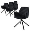 DREHSTUHL Samt Schwarz 6er Set - Schwarz, Metall (63/90/57cm) - ML-DESIGN