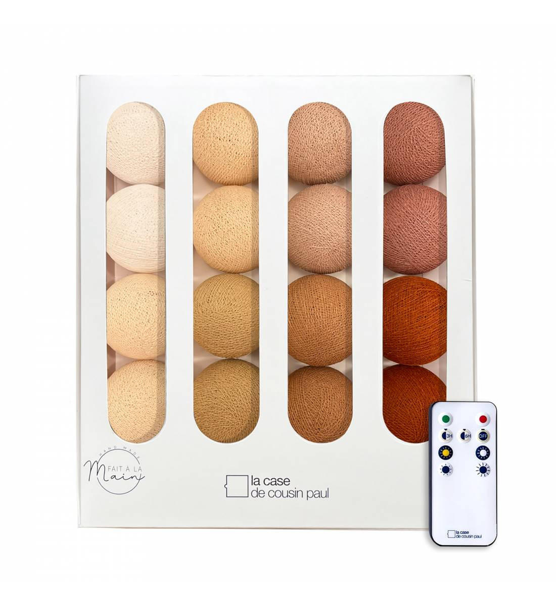 LICHTERKETTE LED Boxen - L'incendie - Beige - Naturfarben, Textil (165cm) - La case du cousin paul