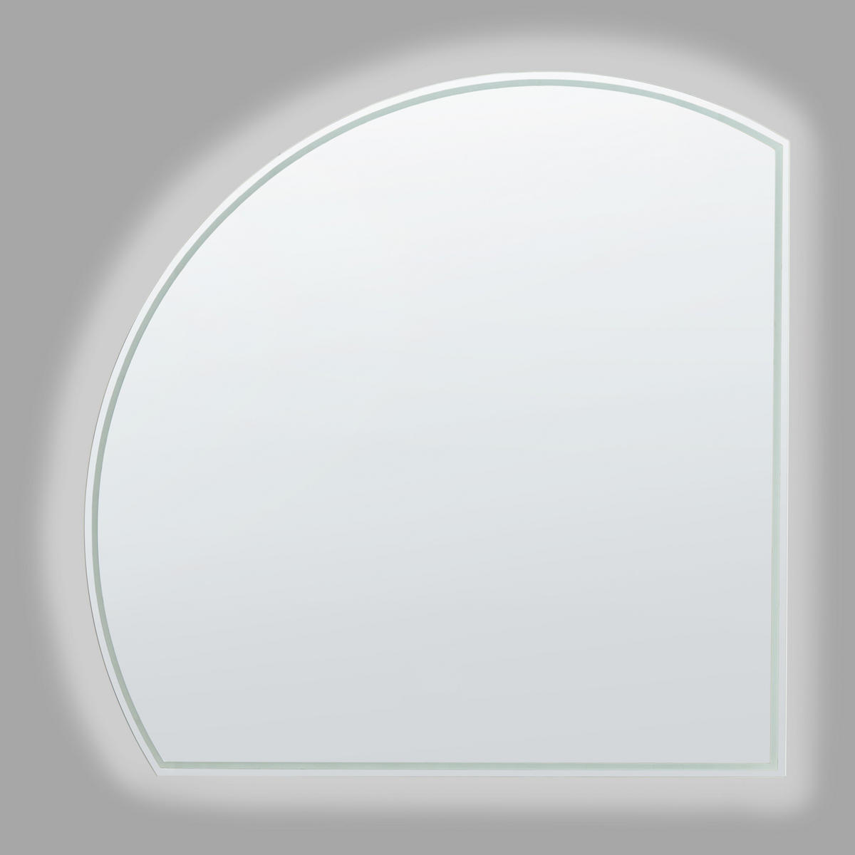 OGLINDĂ DE BAIE CU LED 100/100 cm argintie Ozenay - argintiu, sticlă (100/100/2cm) - Beliani