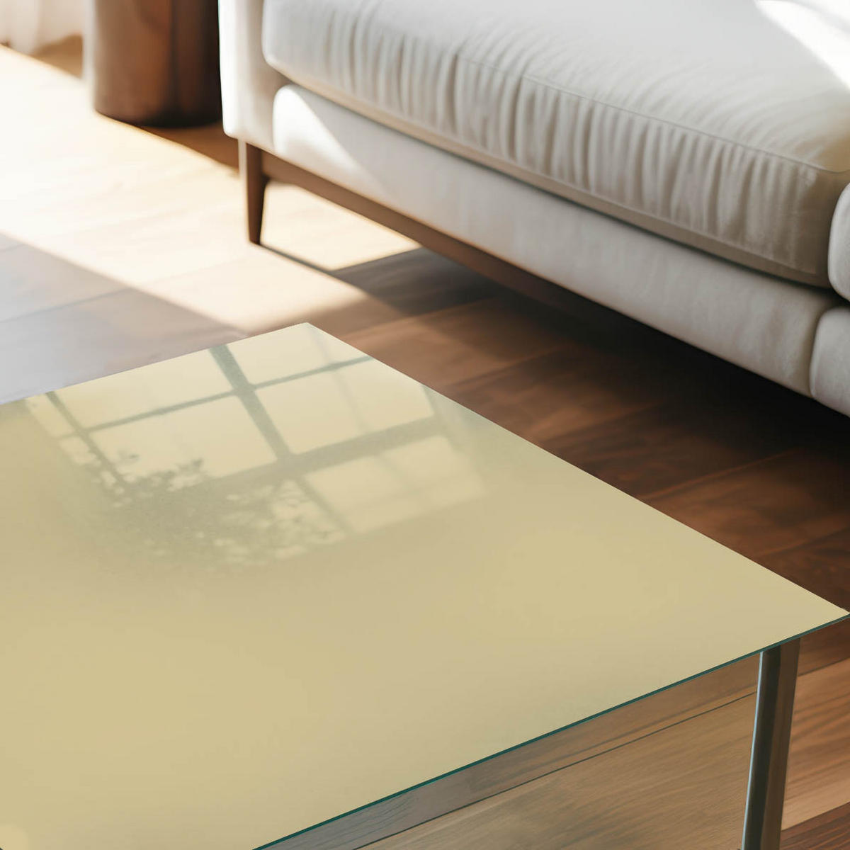 GLASPLATTE 80x60 cm – Beige-gelb - Gelb, Glas (0.4/80/60cm) - ArtPrintCave