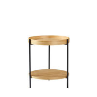 COUCHTISCH 50/50/48 cm mit 2 Ablagen und offenem Metallgestell in Holzoptik, Natur - Naturfarben, Holzwerkstoff (50/50/48cm) - Redom