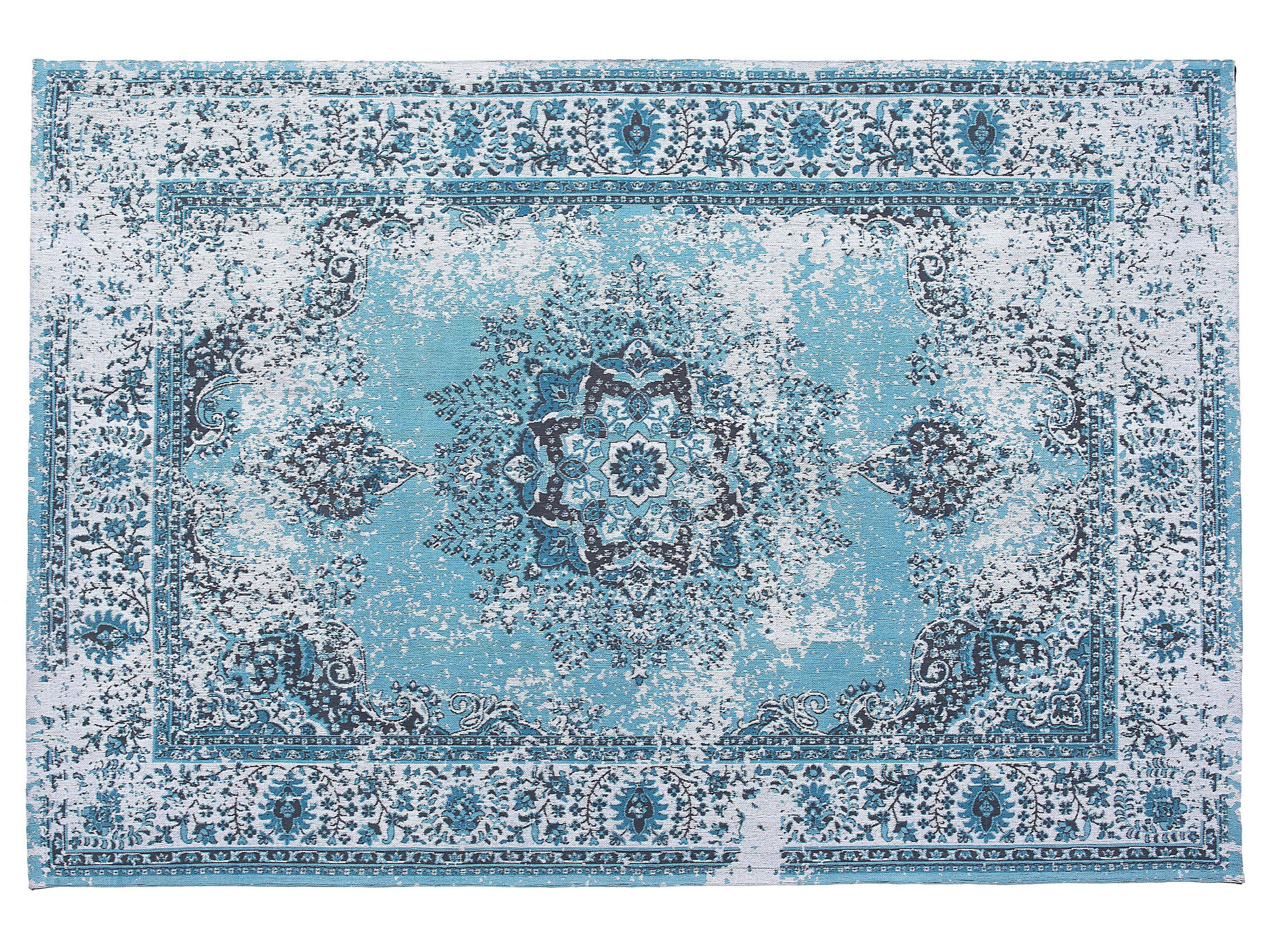 KURZFLOR-TEPPICH Almus 200/140 cm - Blau, Textil (140/200cm) - Beliani